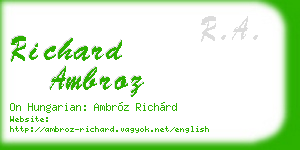 richard ambroz business card