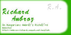 richard ambroz business card